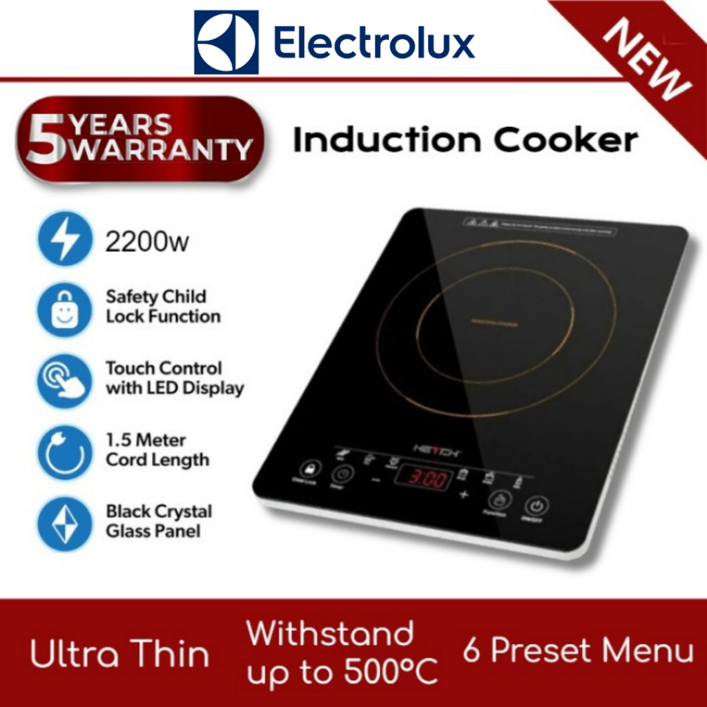 Electrolux Newest Touch Screen Electric Induction Cooker 2200W Waterproof Black Crystal hotpot cooktop electromagnetic