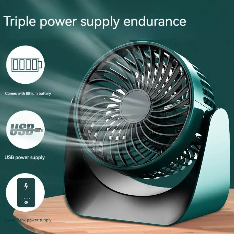 360 Spin Kipas USB Cooling Fan mini Rechargeable Desktop Table Fan USB Fan Portable Outdoor Office Fan 風扇