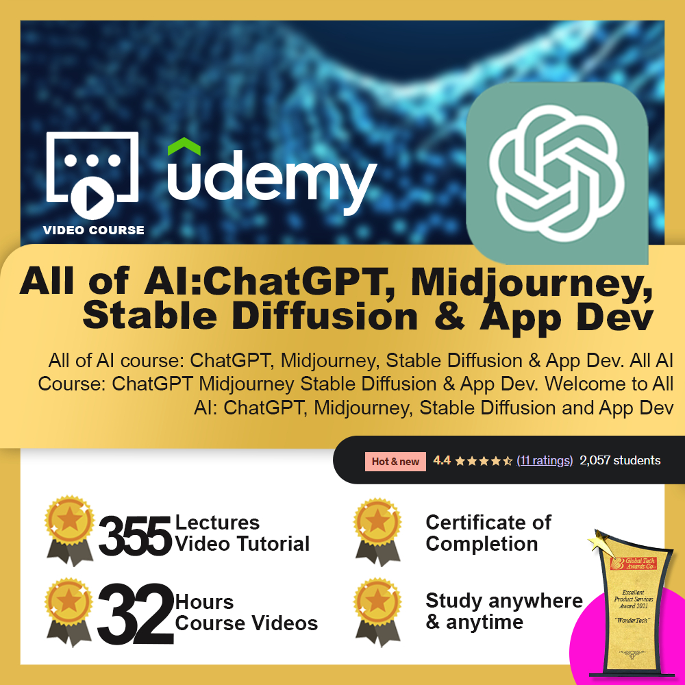 [Video Course] All of AI: ChatGPT, Midjourney, Stable Diffusion & App Dev