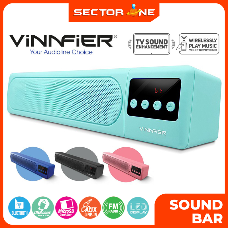 Vinnfier Hyperbar 100 BTR Sound Bar Portable Speaker Wireless Speaker Extra Bass Bluetooth 5.0 Speaker For PC