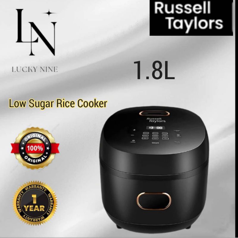 Russell Taylors Digital Low Sugar Rice Cooker (1.8L) RC10Keep Warm Function/Low Sugar Rice Functionality/Dew Collector