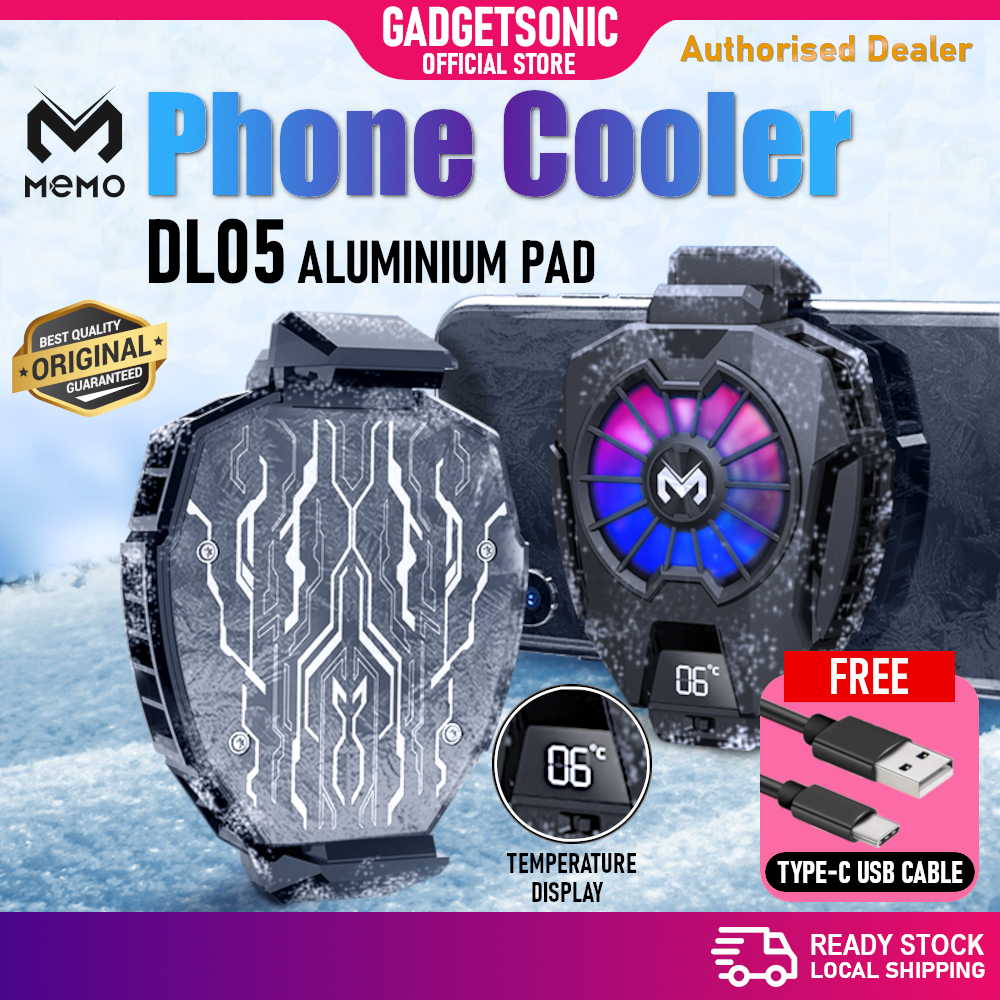 MEMO Phone Cooler DL05 Aluminium Pad Mobile Gaming Radiator Fast Cooling Fan Game Kipas Fon