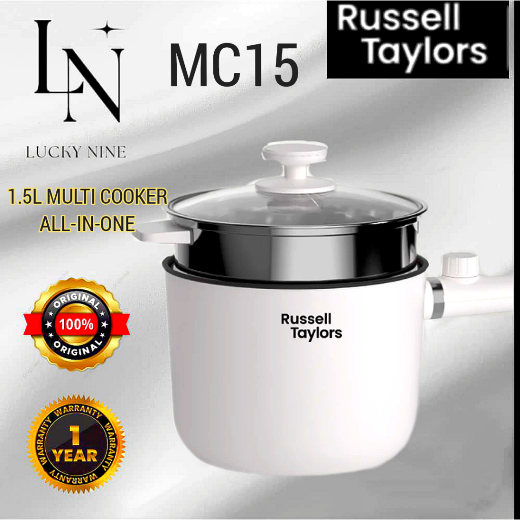 Russell Taylors multi-function cooker with non-stick pot and steam rack 650w/1.5L MC15