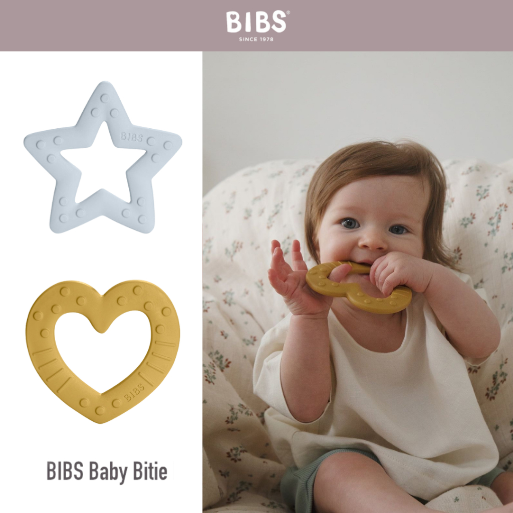 BIBS Teether Baby Bitie - Star/Heart