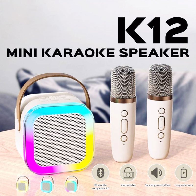 K12 Mini Karaoke Wireless Audio Speaker Bluetooth Microphone Portable Home KTV With 1 Microphone