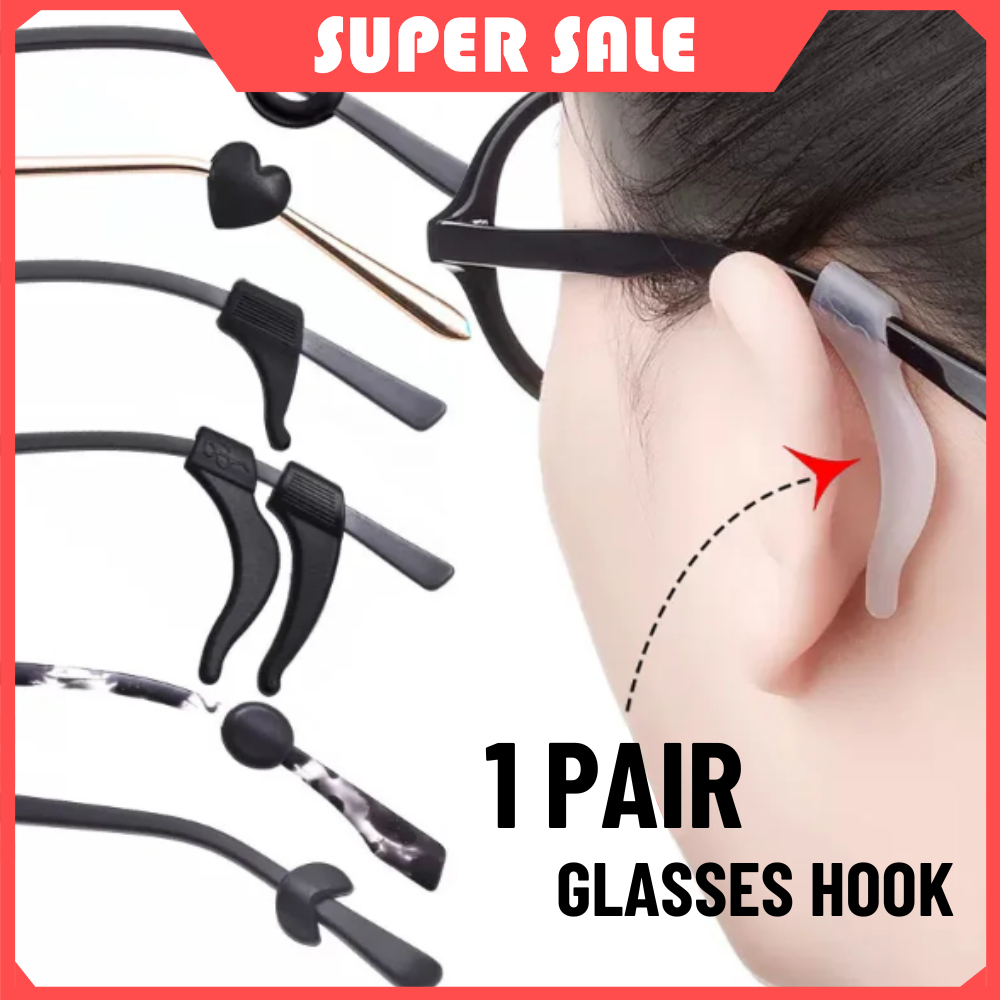 Anti Slip Glasses Ear Hook Silicone for Sport Spectacles Anti Slip Hook Getah Spek Mata Penahan Cermin Mata 运动眼镜防滑垫眼镜耳钩