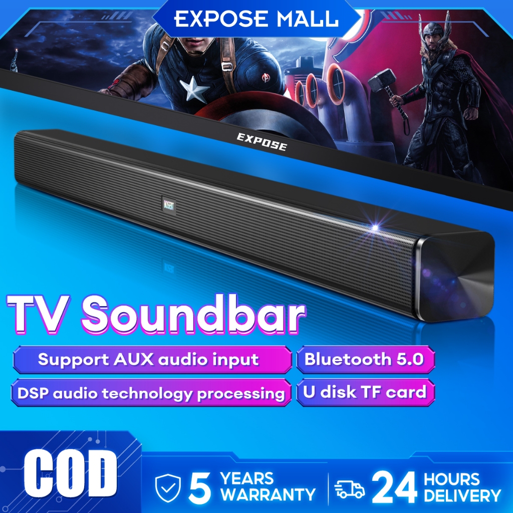 TV Speaker Bluetooth 5.0 Smart TV Soundbar Audio Portable AUX Wireless Home Surround Stereo Sound Bar (30W)