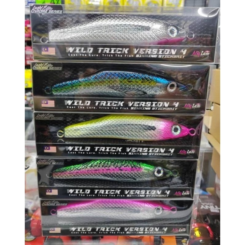 Lure GT Killer Sinking Stickbait Swimbait Wild Trick v4 by Afiq Lure Popping Lure 190mm 109g Big Game Fishing
