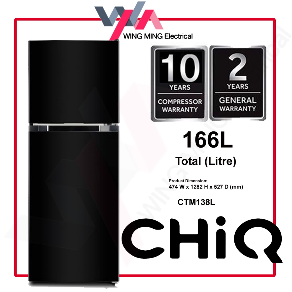 CHiQ 166L Refrigerator 2 Door/Peti Ais 2 Pintu (CTM138L) Peti Sejuk/Fridge/冰箱