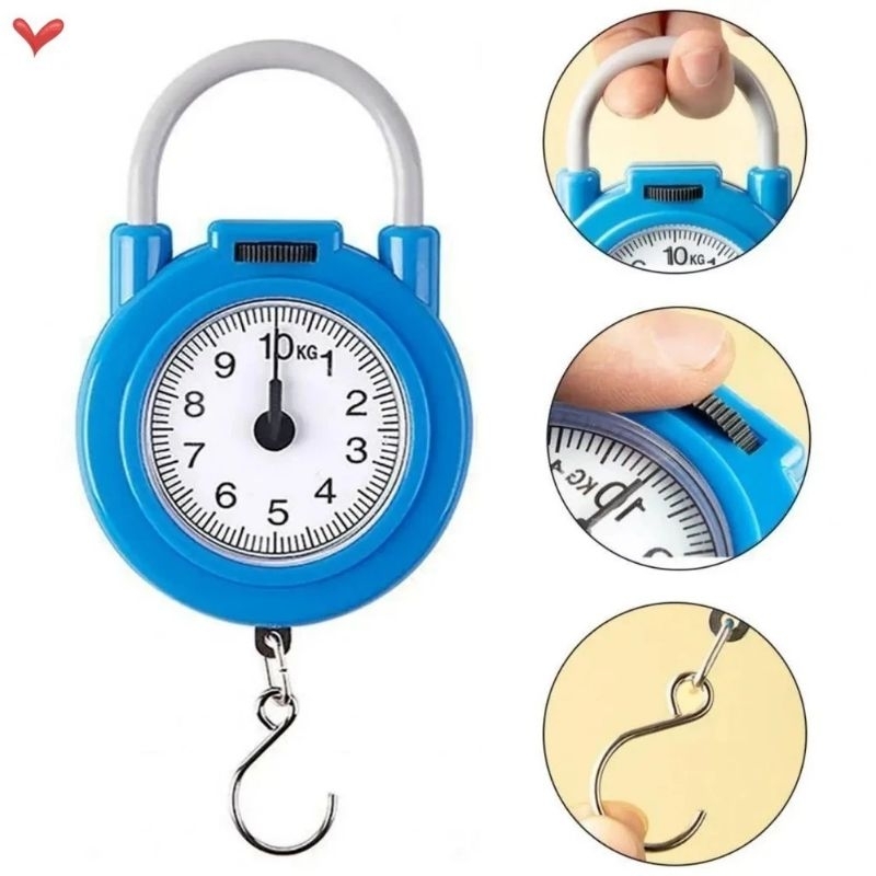 10kg Portable Mechanical Scale Hanging/Fish/Luggages/Kitchen Scale Hanging Hook Multi-Purpose Scale for