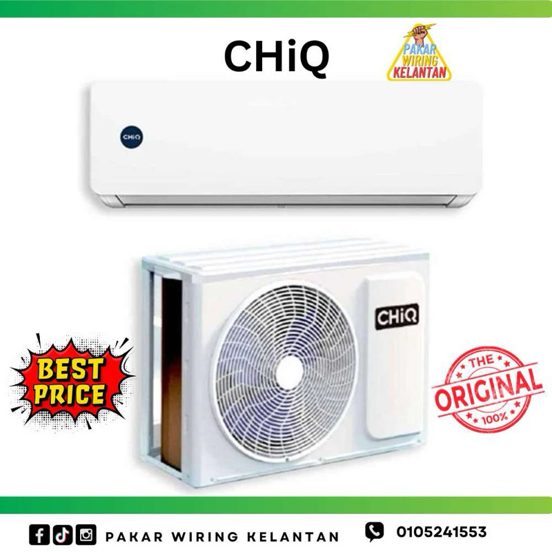 CHIQ TOPAIRE ACSON (1.0hp-2.5hp) R32 Non Inverter Wall unit Sekitar Kelantan Aircond Bajet 1k termasuk installation