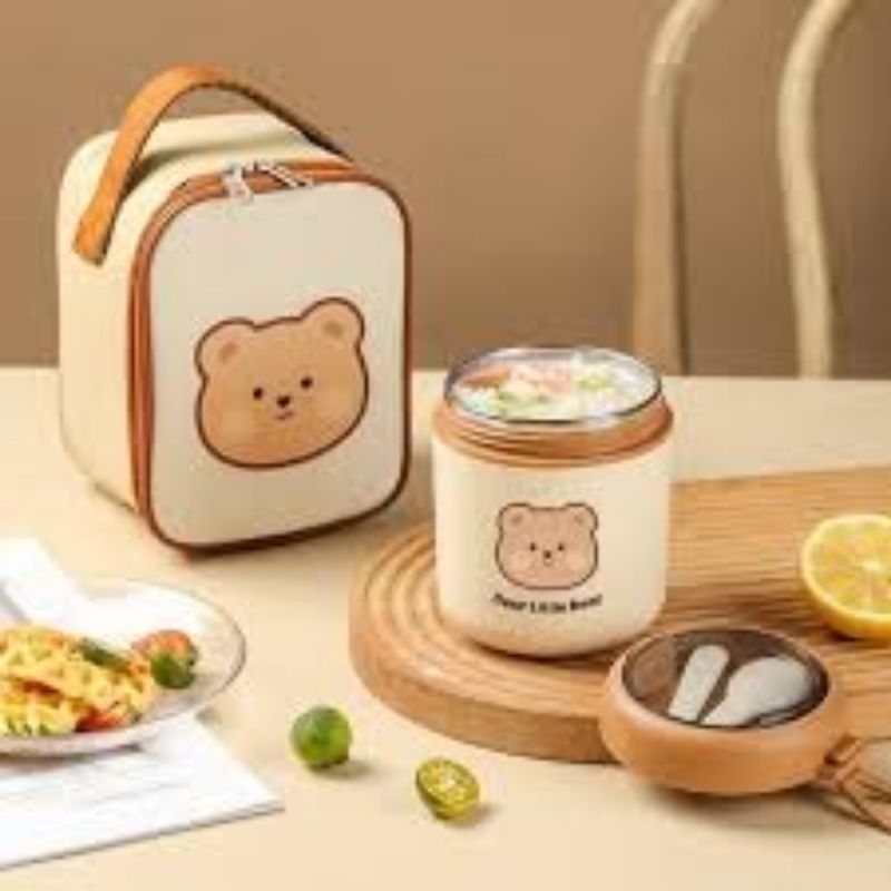 Thermos Flask Thermal Soup Cup Stainless Steel Food Container Porridge Warmer Portable Lunch Box Cooler Bag