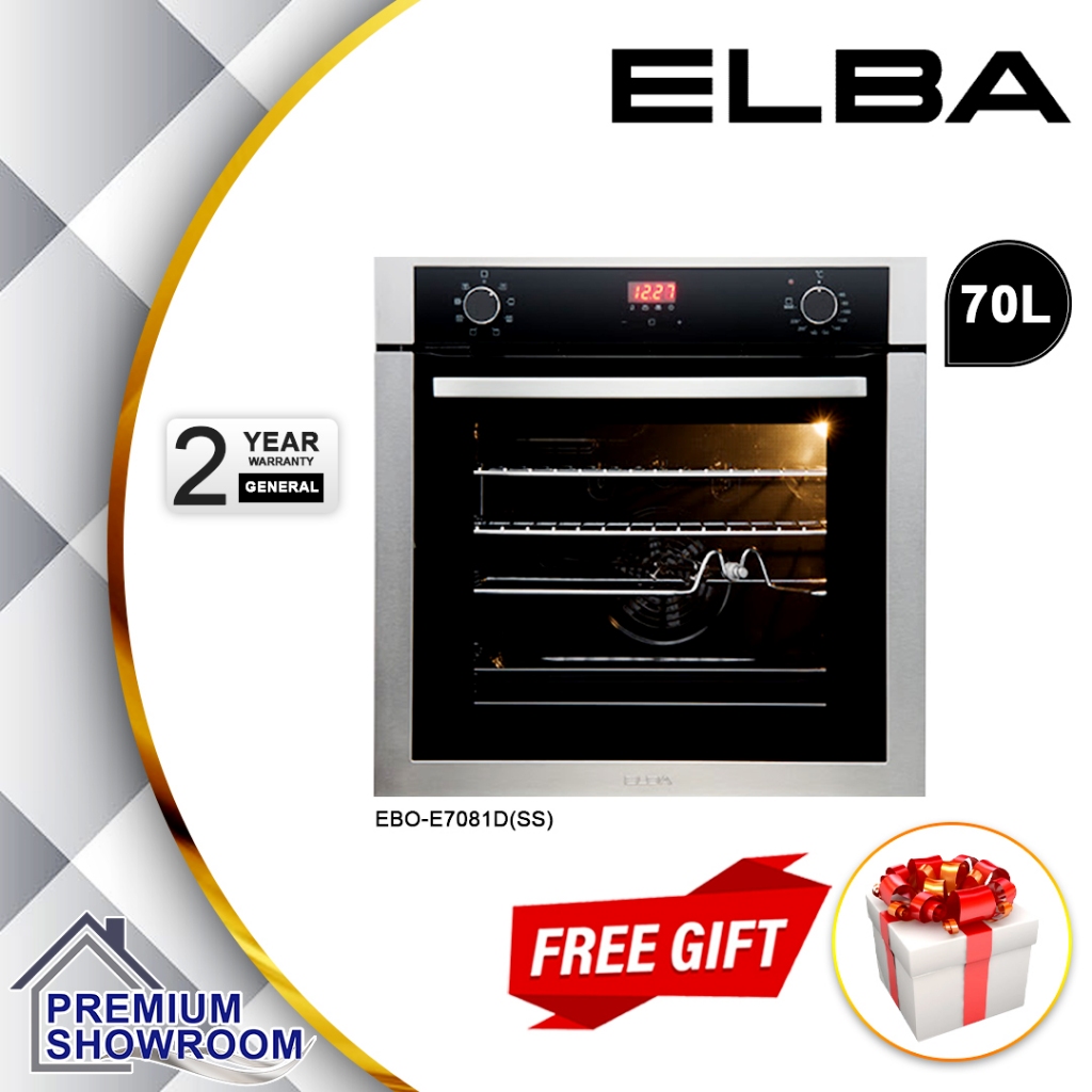 (AUTHORISED DEALER) ELBA Built In Oven 67L/70L (STAINLESS STEEL) EBO-E7081D(SS) / elba 7081 70L/ elba 6770 67L