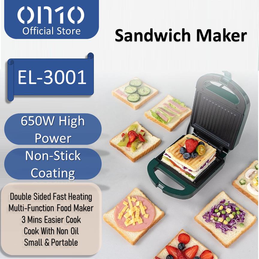 Sandwich Breakfast Maker Mini Sandwich Maker, Sandwich Maker with Non-Stick Plates, Compact Design