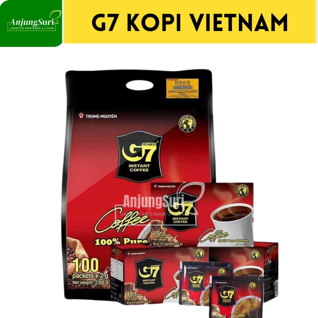 G7 Pure Black Instant Coffee Trung Nguyen Vietnamese Coffee Kopi Vietnam