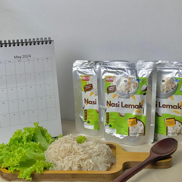 NASI LEMAK BERAS BASMATHI ( BASMATHI CREAMY RICE) (200G) READY-TO-EAT FOOD