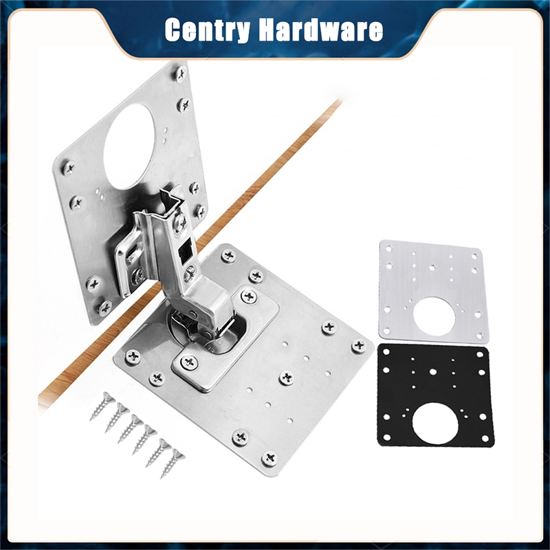 8 Hole Hinge Repair Plates Stainless Steel Cabinet Door Hinges Plate with Screws Pembaiki Kabinet Engsel Pemasangan Plat