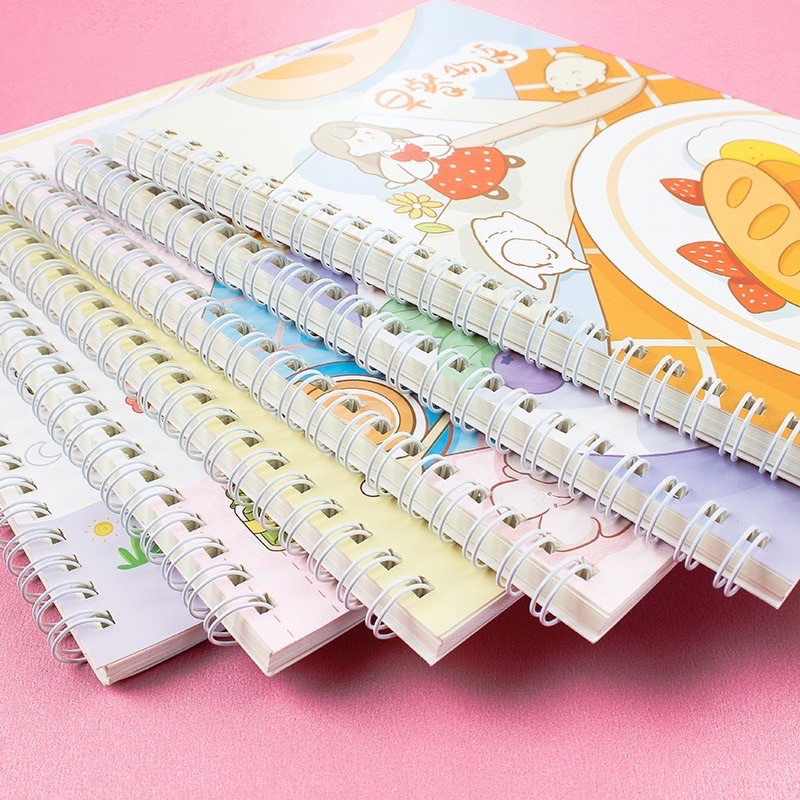 A5 Cute Coil Book Spiral Notebook A5 Coil Book SceneryStudent School Office Stationery（Random）1PC