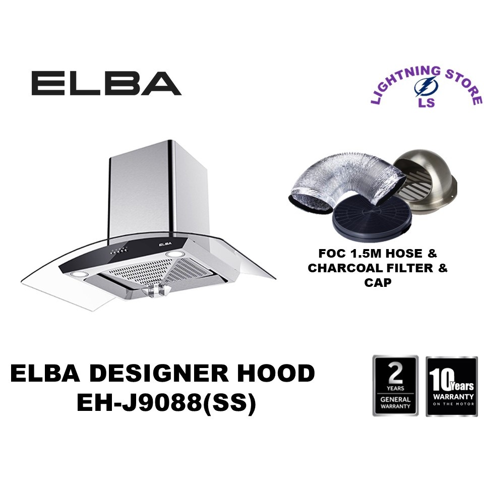 ELBA INFINITO DESIGNER COOKER HOOD EH-J9088(SS) POWERFUL SUCTION (1400M3/HR)