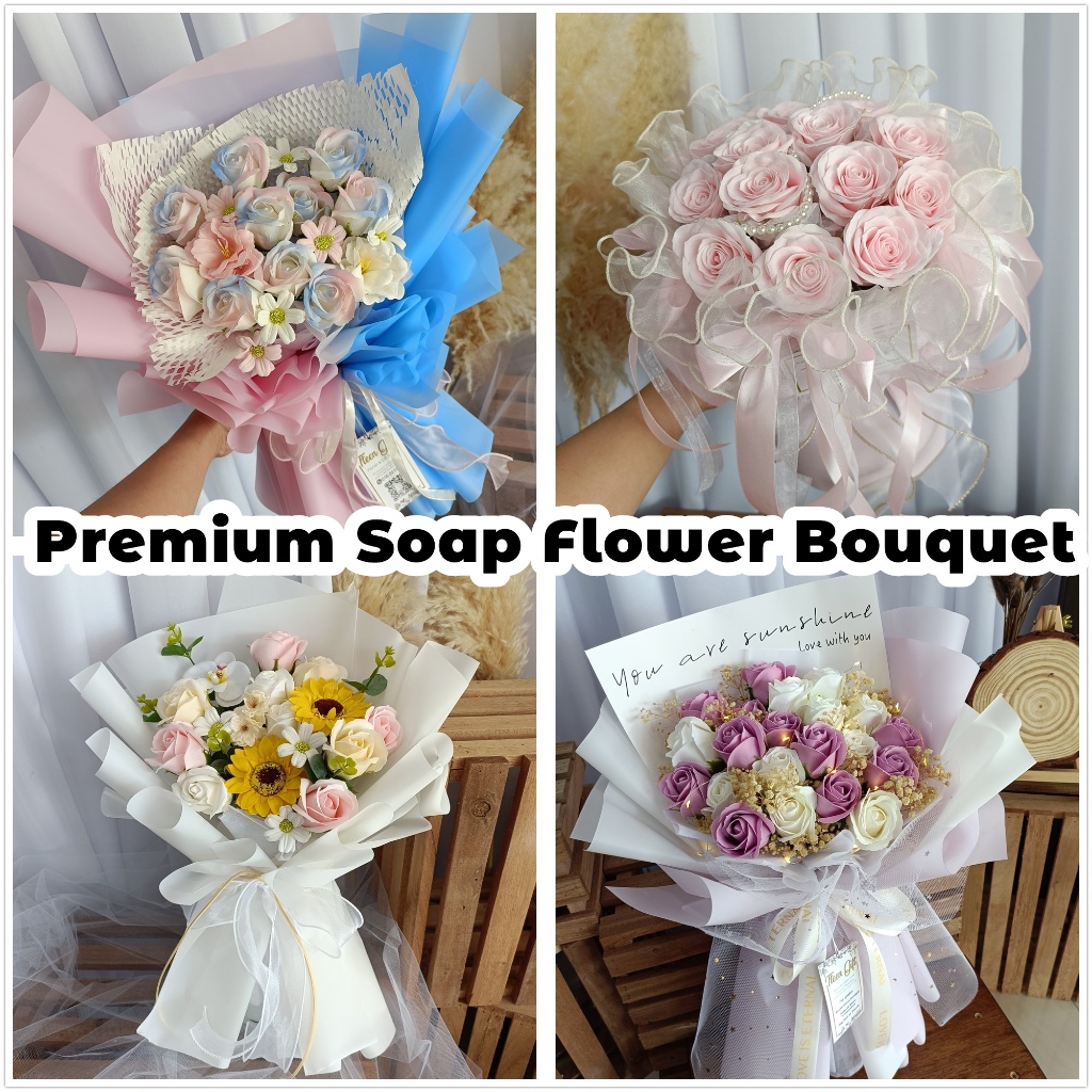 TTEEN GIFT Soap Flower Premium Bouquet Light Valentine Birthday Girl Anniversary Gift 香皂花特别款生日花束