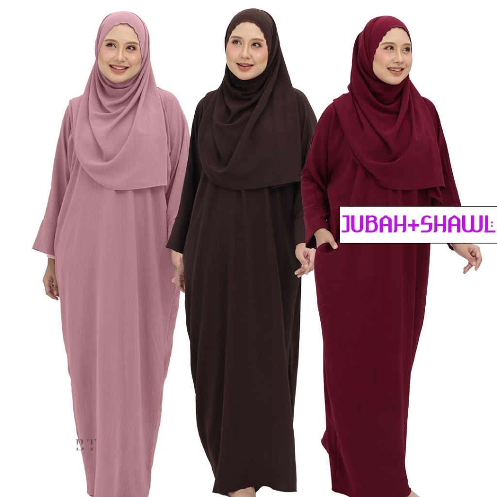 Set Jubah + Shawl Sulam Kain CEY | Buy Beautiful jubah, FREE Shawl Sulam included