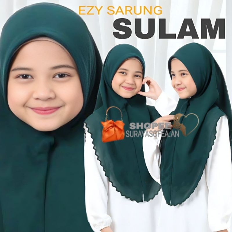 10 - 16 Tahun [Sulam Penuh] Bidang 45 Tudung Sarung Budak Remaja Sulam Chiffon Awning Scuba / Tudung Sarung Sulam Remaja