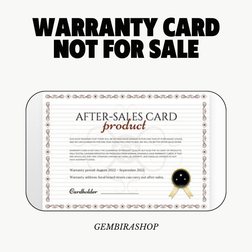 ✨NOT FOR SALE✨ GembiraShops Warrantys Card