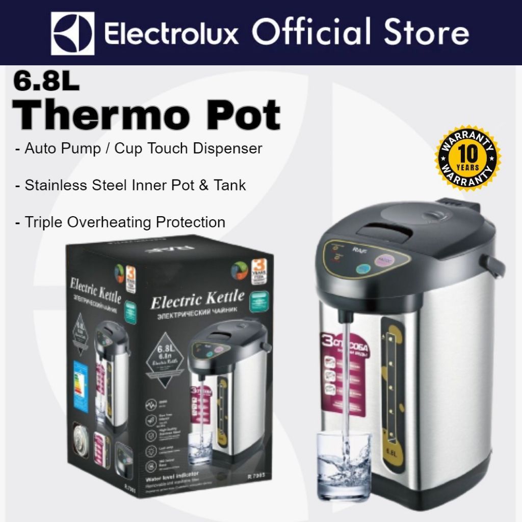 Thermo Pot Water Dispenser Thermos Flask Hot Water Dispenser 6.8L Air Panas Electric 热水壶