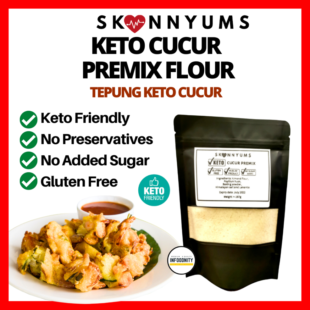 New] Skinnyums Keto Cucur Keto Premix Flour Tepung Keto Cucur Tepung Cekodok Tepung Atk…