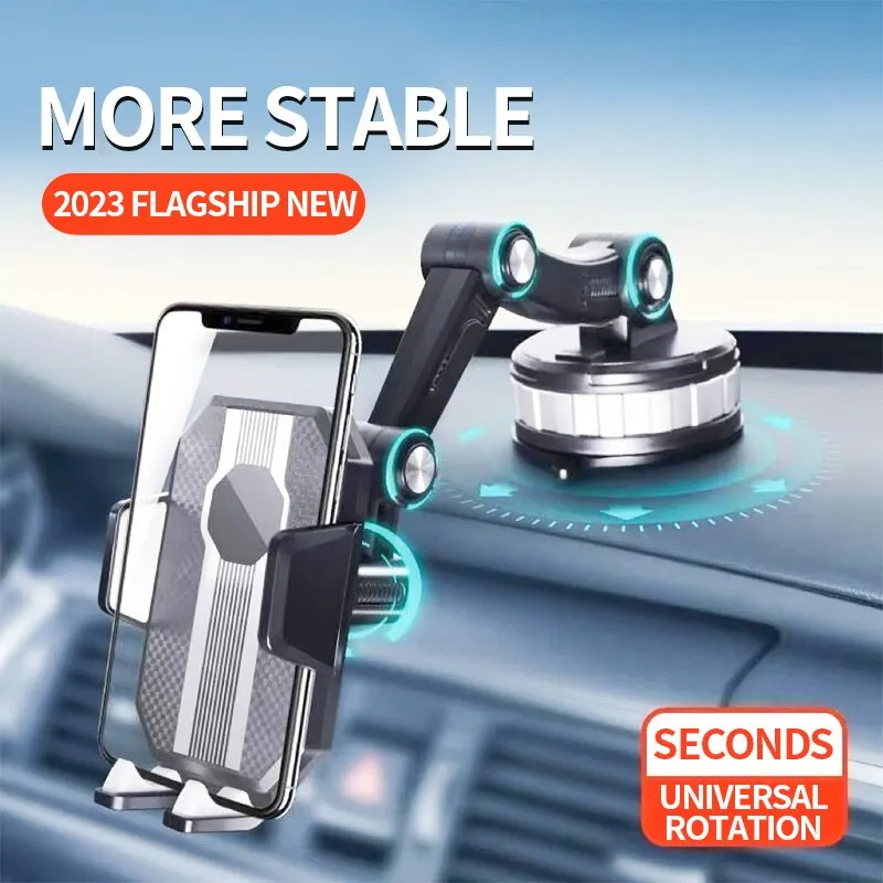 Universal 360° Long Neck Car Mount Phone Holder Mobile Stand with Silicon Sucker With Strong ABS Silicon Base JX-036