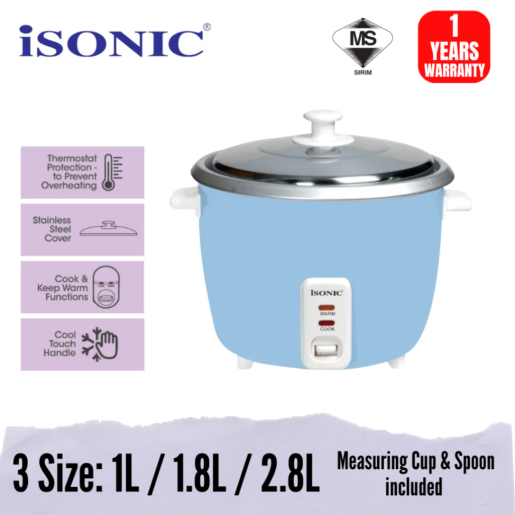 iSONIC RICE COOKER 1.0L / 1.8L / 2.8L | PERIUK NASI ISONIC