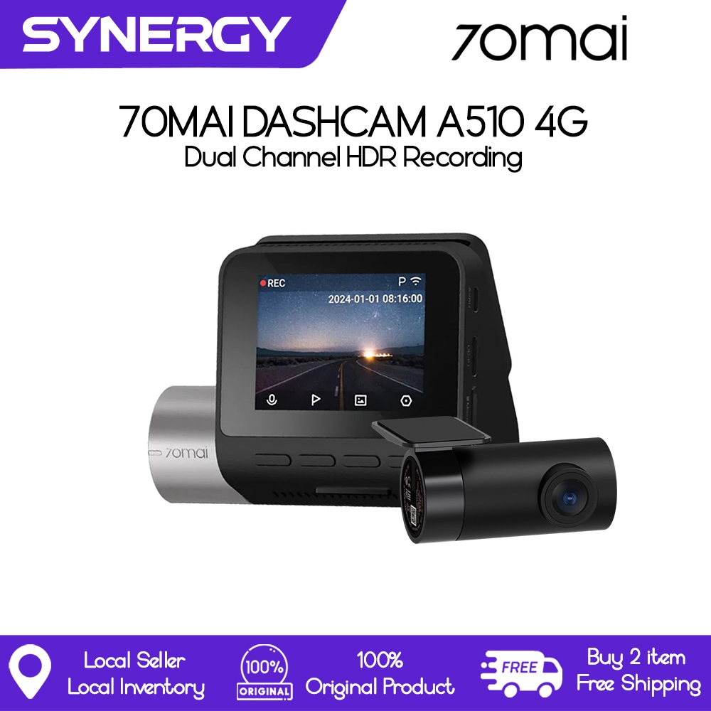 70mai A510 4G Dashcam with Front & Rear Recording, Support 4G Connectivity, App Control