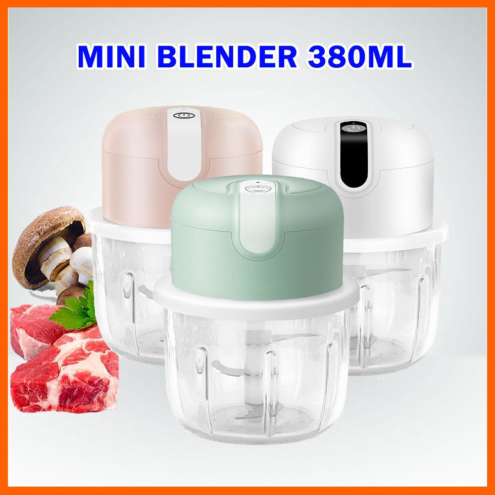 Mini Blender Electric Food Chopper Garlic Chopper Pengisar Serbaguna Portable Blender Food Processor Meat Grinder 380ml