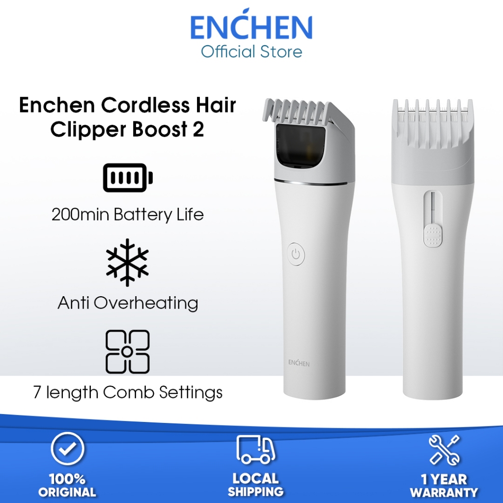 Enchen Boost 2 Electric Hair Clipper Type-C Rechargeable Cordless Hair Trimmer With Travel Lock for Children Adult