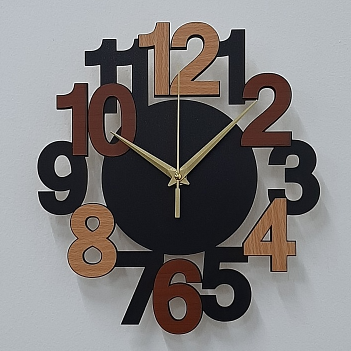 Jam Dinding Wall Clock Style Wooden Clock JAM DECOR 30CM Jam Hadiah Kahwin