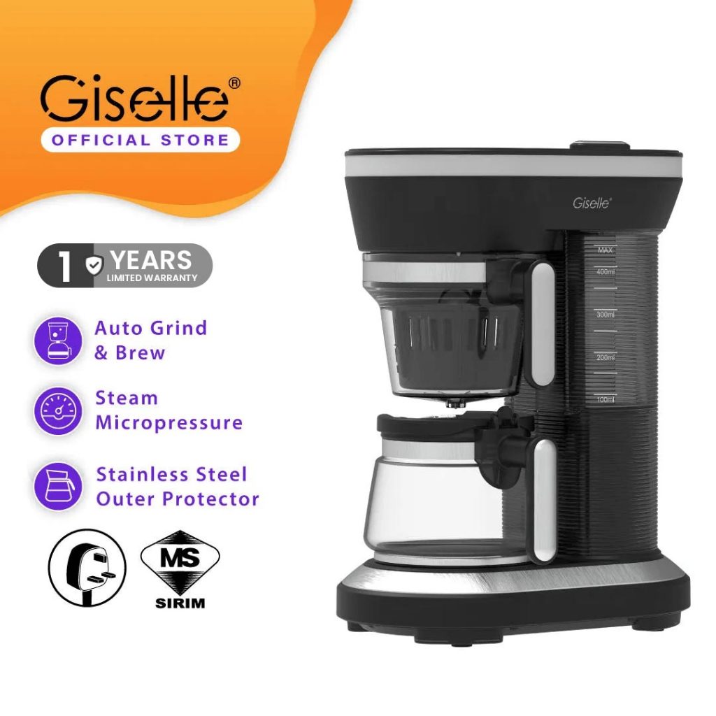 Giselle Fully Sealed Coffee Bean Grinder and Drip Coffee Machine with Inductive Switch (KEA0331)