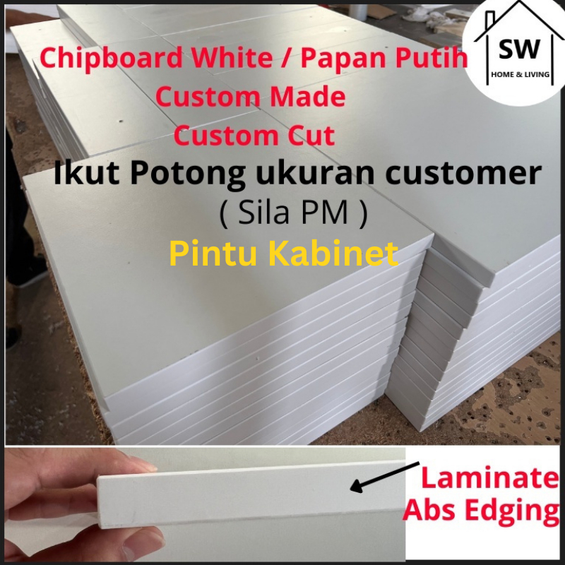 SW Papan chipboard Custom Papan kabinet pintu tebal 16mm Melamine surface chipboard direct kilang Custom Made