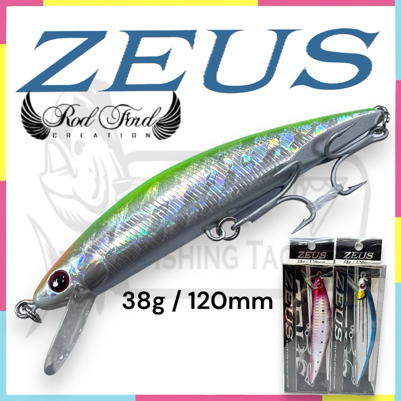 Rodford Zeus Saltwater Sinking Minnow-38g 120mm Umpan Tenggeri Fishing Lure ROD FORD