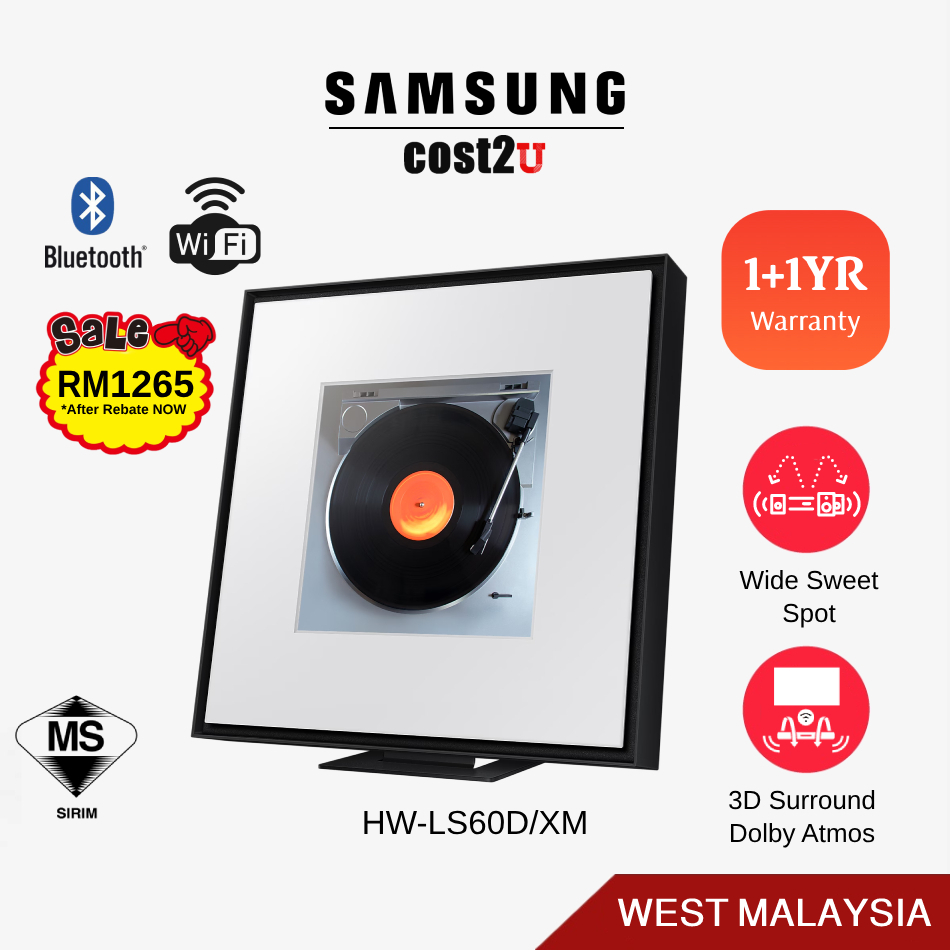 Samsung Music Frame 2.0 Ch Wireless Speaker LS60D | HW-LS60D/XM Dolby Atmos Cinematic Sound Bar Home Audio 音箱 Theater