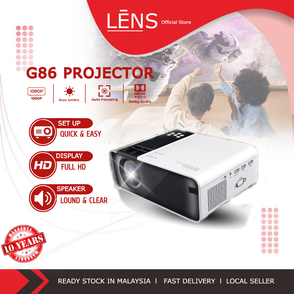 7500 lumens G86 Projector FULL HD 1080P Android Mini Projector WIFI LCD A80 Protable Projector