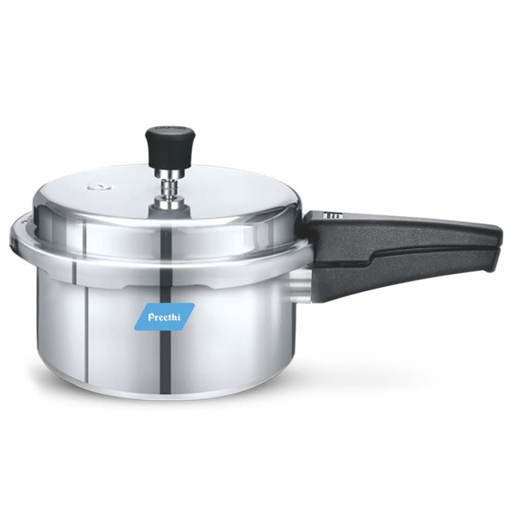 Preethi Outer Lid Aluminium Pressure Cooker (3 Litres & 5 Litres) (Compatible Gas & Induction Base)