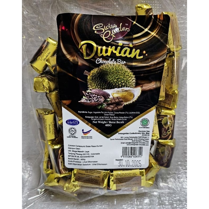 400g Durian Chocolate Bar (Halal) 榴莲巧克力 Coklat 马来西亚土产 送礼佳品 souvenir Malaysia Local Food