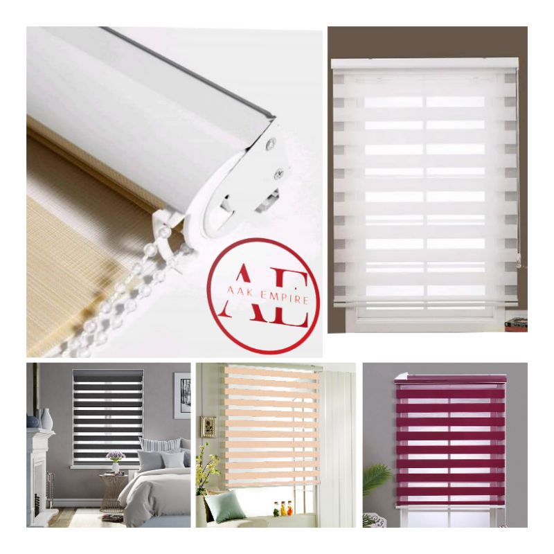 (AE) Bidai Tingkap Home Decor Zebra Blind Modern Roller Blinds window tirai