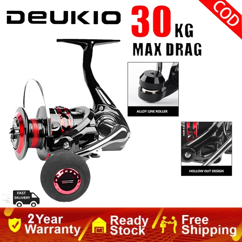 Deukio Fishing Reel Spinning Reel Metal Spool Pancing Braking Force Mesin Casting Fishing Reel 30KG