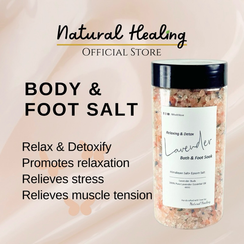 NATURAL HEALING Foot Spa Foot Bath Salt Epsom Salt Garam Bukit Rendam Kaki 500g Foot Soak Epsom Salt Bath Sitz Bath Salt