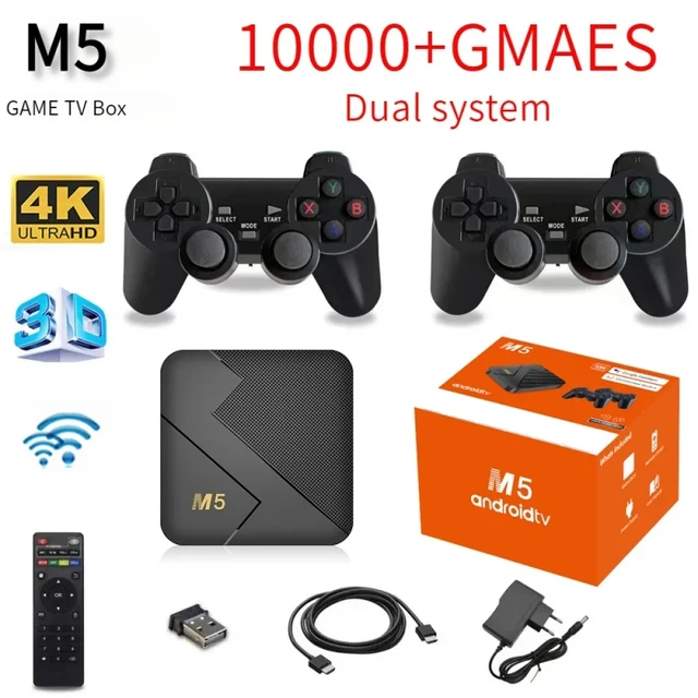 Game Stick TV Box M5 Android TV Game Box 1000+ GAMES 10K HD Game Console Retro Classic Game