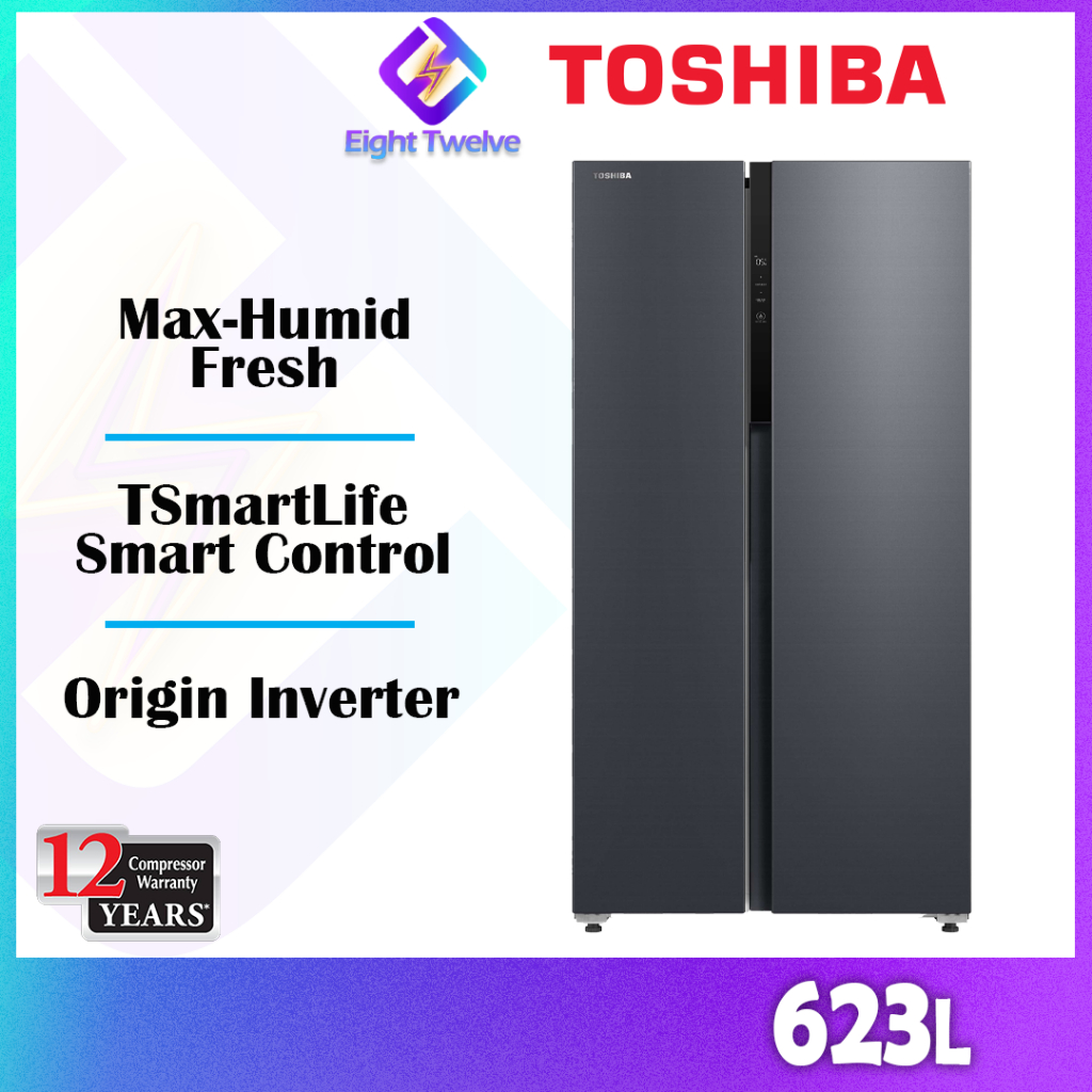 Toshiba Inverter Side-by-Side Refrigerator Peti Ais 冰箱