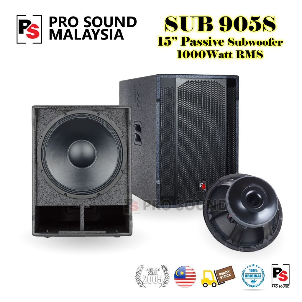 (Sebiji / Per Unit) PS Pro Sound SUB-905S 15" Passive Subwoofer 1000W High Power Outdoor Long Throw, PA System Pro Audio