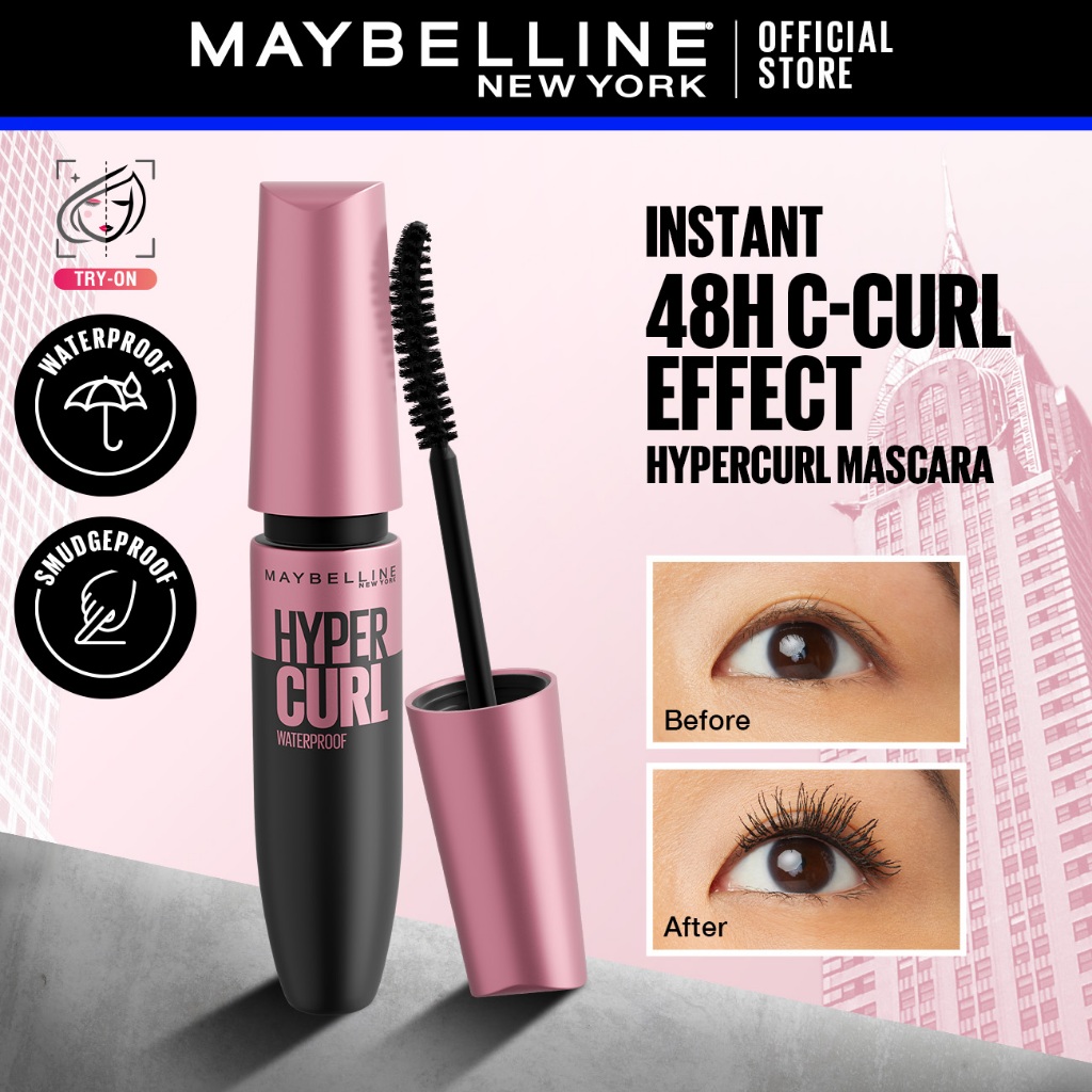 Maybelline Hypercurl Waterproof Mascara 48H Wear Waterproof Smudge-proof