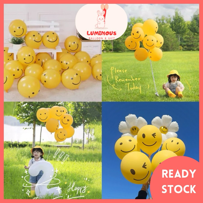 10/20/50PCS 10/12 Inch Smiley Face Balloon Yellow Colour Balloon Children Birthday Decoration Cute Latex Balloon笑脸气球